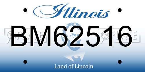 BM62516 Illinois License Plate