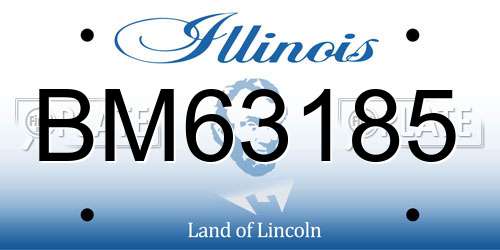 BM63185 Illinois License Plate