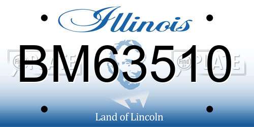 BM63510 Illinois License Plate