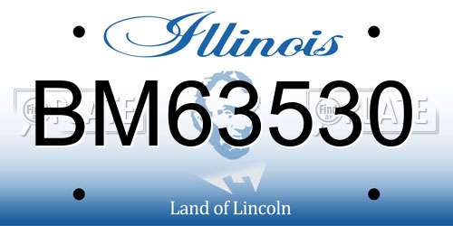 BM63530 Illinois License Plate