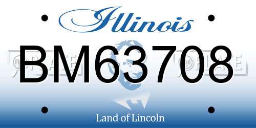 BM63708 Illinois License Plate
