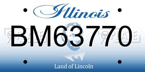 BM63770 Illinois License Plate