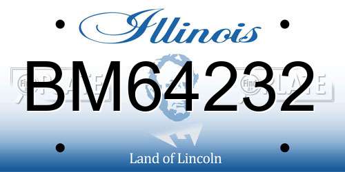 BM64232 Illinois License Plate