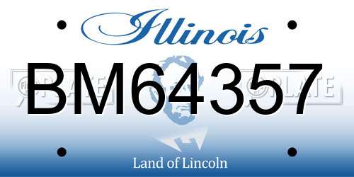 BM64357 Illinois License Plate