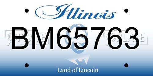 BM65763 Illinois License Plate