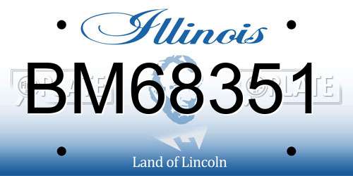 BM68351 Illinois License Plate