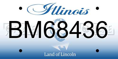 BM68436 Illinois License Plate