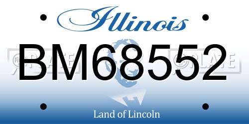 BM68552 Illinois License Plate
