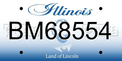BM68554 Illinois License Plate
