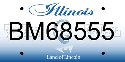 BM68555 Illinois License Plate