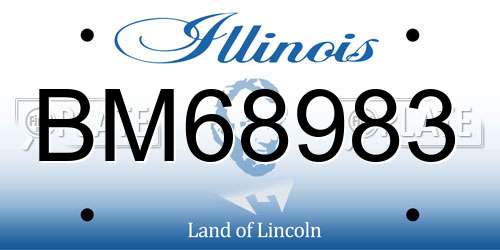 BM68983 Illinois License Plate