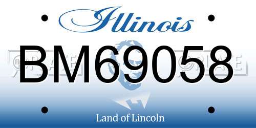 BM69058 Illinois License Plate
