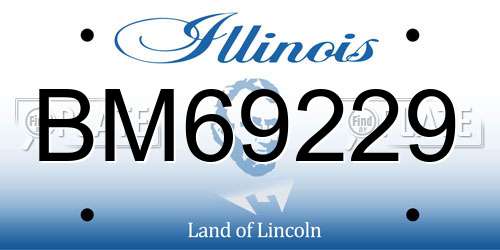 BM69229 Illinois License Plate