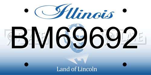 BM69692 Illinois License Plate