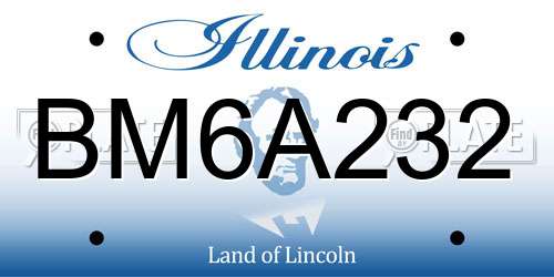 BM6A232 Illinois License Plate