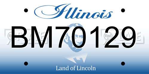 BM70129 Illinois License Plate