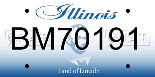 BM70191 Illinois License Plate