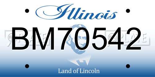 BM70542 Illinois License Plate