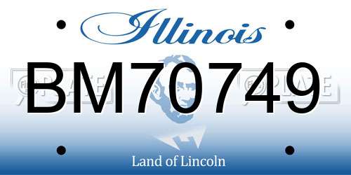 BM70749 Illinois License Plate