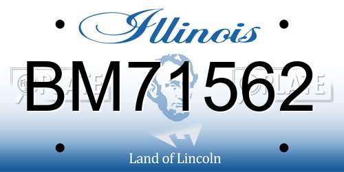 BM71562 Illinois License Plate