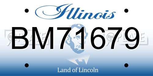 BM71679 Illinois License Plate