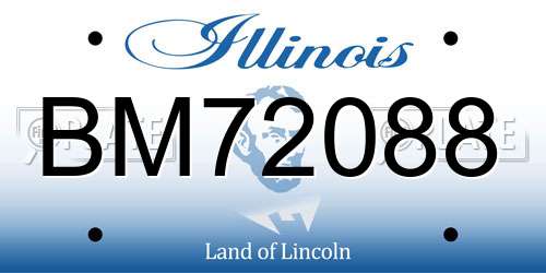 BM72088 Illinois License Plate