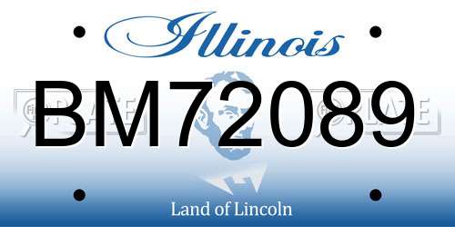 BM72089 Illinois License Plate