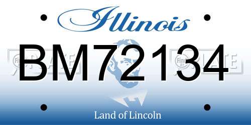 BM72134 Illinois License Plate