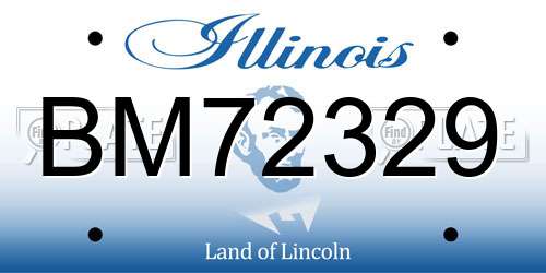 BM72329 Illinois License Plate