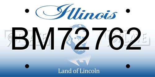 BM72762 Illinois License Plate