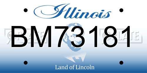 BM73181 Illinois License Plate