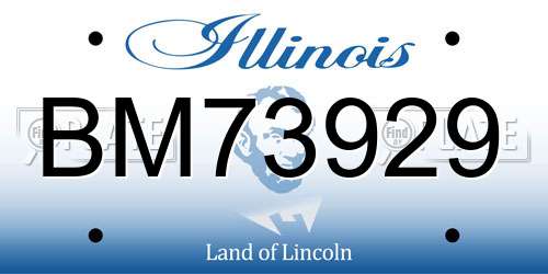 BM73929 Illinois License Plate