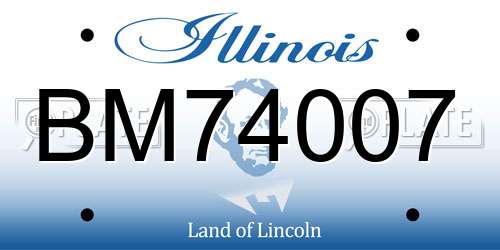 BM74007 Illinois License Plate