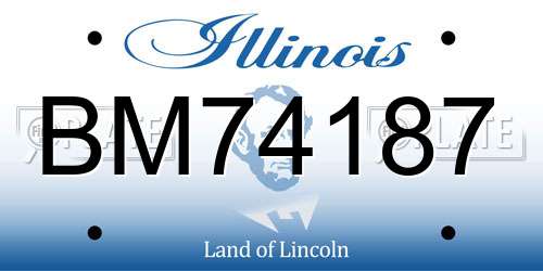 BM74187 Illinois License Plate