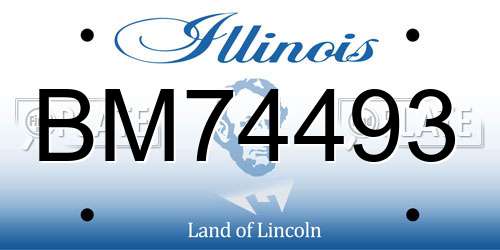 BM74493 Illinois License Plate