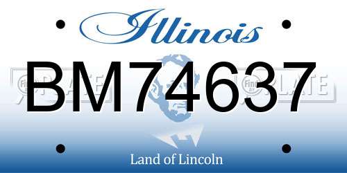 BM74637 Illinois License Plate