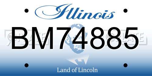 BM74885 Illinois License Plate