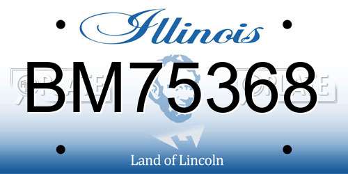 BM75368 Illinois License Plate
