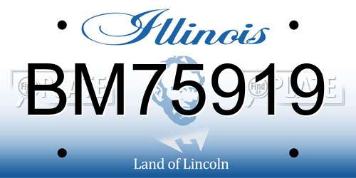 BM75919 Illinois License Plate