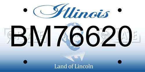 BM76620 Illinois License Plate