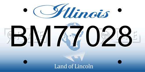 BM77028 Illinois License Plate