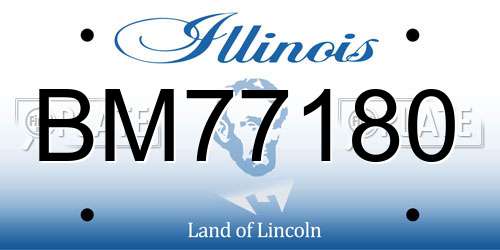BM77180 Illinois License Plate