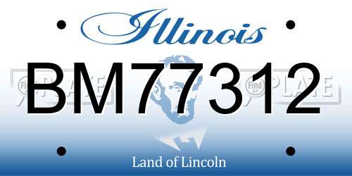 BM77312 Illinois License Plate
