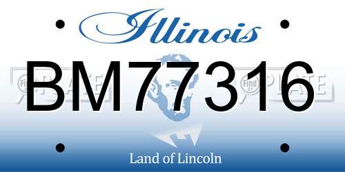 BM77316 Illinois License Plate