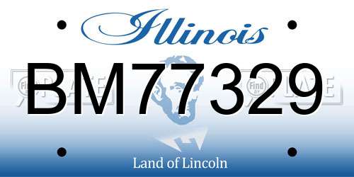 BM77329 Illinois License Plate