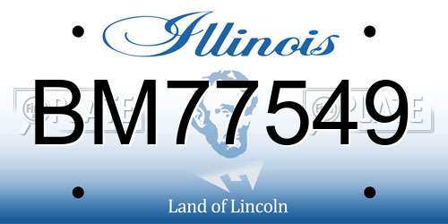 BM77549 Illinois License Plate
