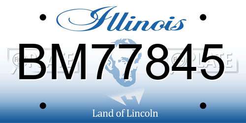 BM77845 Illinois License Plate