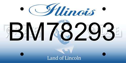 BM78293 Illinois License Plate