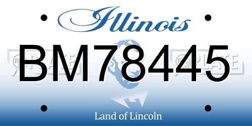 BM78445 Illinois License Plate
