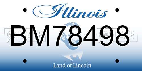 BM78498 Illinois License Plate